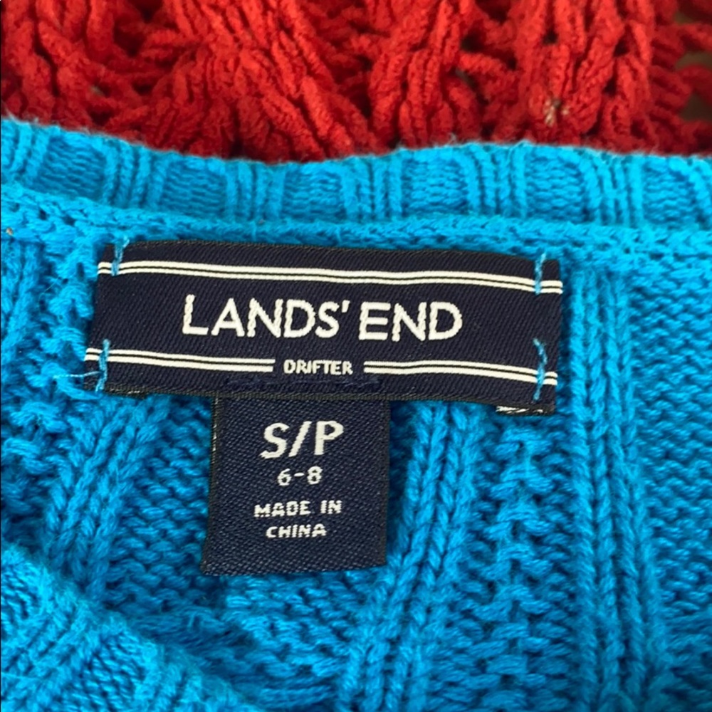 Land’s End blue cable knit sweater - Picture 3 of 6